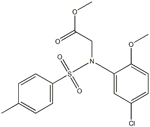 methyl {5-chloro-2-methoxy[(4-methylphenyl)sulfonyl]anilino}acetate Struktur