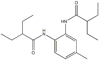 2-ethyl-N-{2-[(2-ethylbutanoyl)amino]-4-methylphenyl}butanamide Struktur