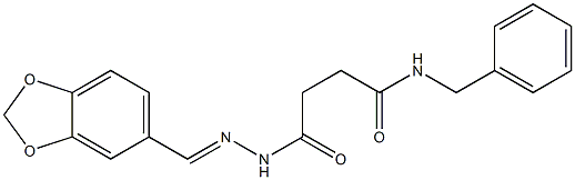 4-[2-(1,3-benzodioxol-5-ylmethylene)hydrazino]-N-benzyl-4-oxobutanamide Struktur