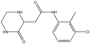 N-(3-chloro-2-methylphenyl)-2-(3-oxo-2-piperazinyl)acetamide Struktur