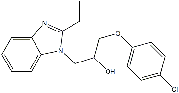 1-(4-chlorophenoxy)-3-(2-ethyl-1H-benzimidazol-1-yl)-2-propanol Struktur