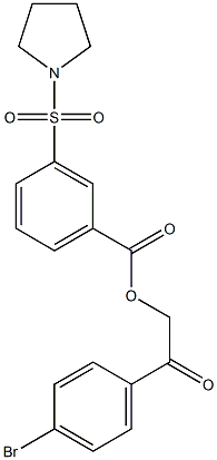 2-(4-bromophenyl)-2-oxoethyl 3-(1-pyrrolidinylsulfonyl)benzoate Struktur