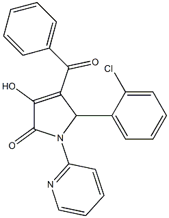 4-benzoyl-5-(2-chlorophenyl)-3-hydroxy-1-(2-pyridinyl)-1,5-dihydro-2H-pyrrol-2-one Struktur