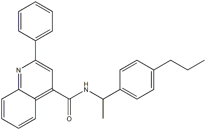 2-phenyl-N-[1-(4-propylphenyl)ethyl]-4-quinolinecarboxamide Struktur