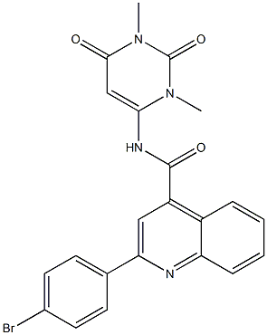 2-(4-bromophenyl)-N-(1,3-dimethyl-2,6-dioxo-1,2,3,6-tetrahydro-4-pyrimidinyl)-4-quinolinecarboxamide Struktur