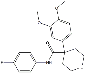 4-(3,4-dimethoxyphenyl)-N-(4-fluorophenyl)tetrahydro-2H-pyran-4-carboxamide Struktur