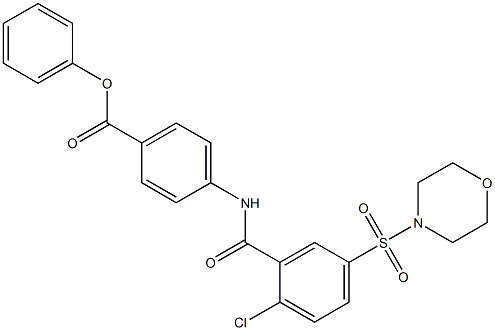 phenyl 4-{[2-chloro-5-(4-morpholinylsulfonyl)benzoyl]amino}benzoate Struktur