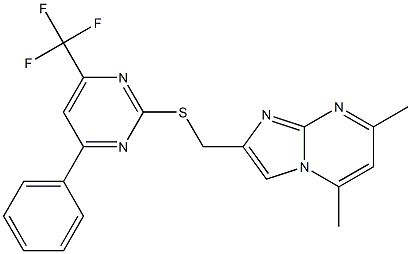 5,7-dimethyl-2-({[4-phenyl-6-(trifluoromethyl)-2-pyrimidinyl]sulfanyl}methyl)imidazo[1,2-a]pyrimidine Struktur