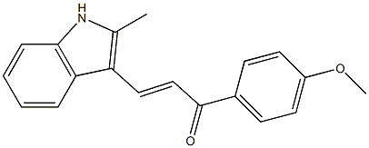 1-(4-methoxyphenyl)-3-(2-methyl-1H-indol-3-yl)-2-propen-1-one Struktur