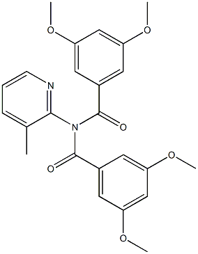 N-(3,5-dimethoxybenzoyl)-3,5-dimethoxy-N-(3-methyl-2-pyridinyl)benzamide Struktur