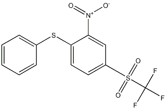 2-nitro-1-(phenylsulfanyl)-4-[(trifluoromethyl)sulfonyl]benzene Struktur