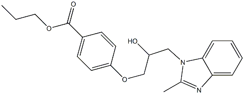 propyl 4-[2-hydroxy-3-(2-methyl-1H-benzimidazol-1-yl)propoxy]benzoate Struktur