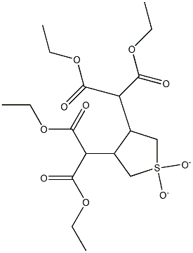 diethyl 2-{4-[2-ethoxy-1-(ethoxycarbonyl)-2-oxoethyl]-1,1-dioxidotetrahydro-3-thienyl}malonate Struktur