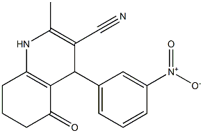 4-{3-nitrophenyl}-2-methyl-5-oxo-1,4,5,6,7,8-hexahydro-3-quinolinecarbonitrile Struktur