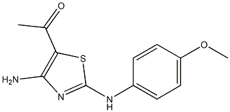 1-[4-amino-2-(4-methoxyanilino)-1,3-thiazol-5-yl]ethanone Struktur