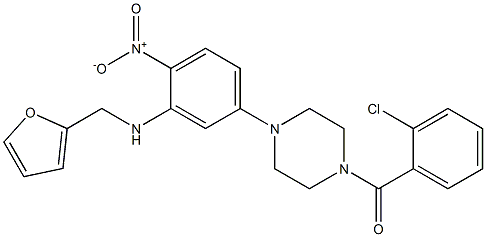 1-(2-chlorobenzoyl)-4-{3-[(2-furylmethyl)amino]-4-nitrophenyl}piperazine Struktur