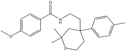 N-{2-[2,2-dimethyl-4-(4-methylphenyl)tetrahydro-2H-pyran-4-yl]ethyl}-4-methoxybenzamide Struktur