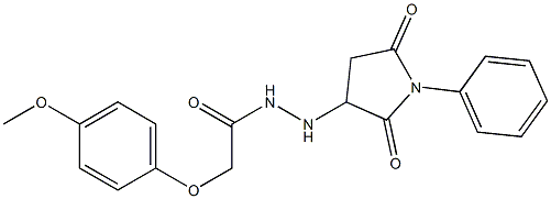 N'-(2,5-dioxo-1-phenylpyrrolidin-3-yl)-2-{[4-(methyloxy)phenyl]oxy}acetohydrazide Struktur