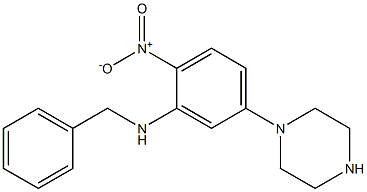 1-{3-(benzylamino)-4-nitrophenyl}piperazine Struktur