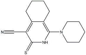 1-(1-piperidinyl)-3-thioxo-2,3,5,6,7,8-hexahydro-4-isoquinolinecarbonitrile Struktur