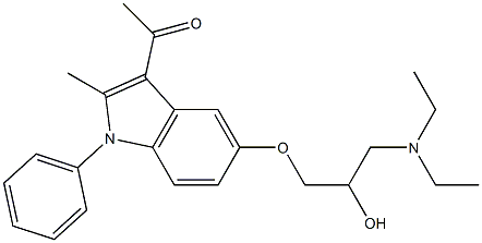 1-{5-[3-(diethylamino)-2-hydroxypropoxy]-2-methyl-1-phenyl-1H-indol-3-yl}ethanone Struktur