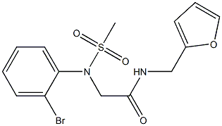 2-[2-bromo(methylsulfonyl)anilino]-N-(2-furylmethyl)acetamide Struktur