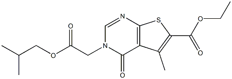 ethyl 3-(2-isobutoxy-2-oxoethyl)-5-methyl-4-oxo-3,4-dihydrothieno[2,3-d]pyrimidine-6-carboxylate Struktur