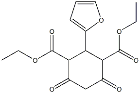 diethyl 2-(2-furyl)-4,6-dioxo-1,3-cyclohexanedicarboxylate Struktur