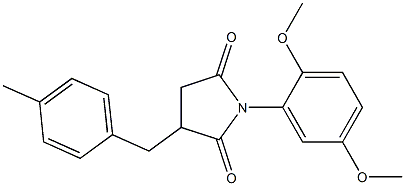 1-(2,5-dimethoxyphenyl)-3-(4-methylbenzyl)pyrrolidine-2,5-dione Struktur