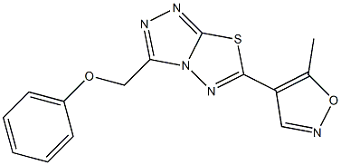 6-(5-methyl-4-isoxazolyl)-3-(phenoxymethyl)[1,2,4]triazolo[3,4-b][1,3,4]thiadiazole Struktur