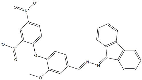 4-{2,4-bisnitrophenoxy}-3-methoxybenzaldehyde 9H-fluoren-9-ylidenehydrazone Struktur