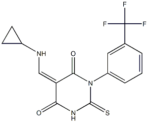 5-[(cyclopropylamino)methylene]-2-thioxo-1-[3-(trifluoromethyl)phenyl]dihydro-4,6(1H,5H)-pyrimidinedione Struktur