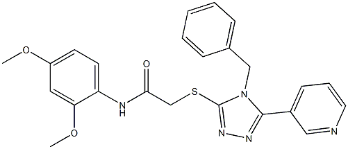 2-{[4-benzyl-5-(3-pyridinyl)-4H-1,2,4-triazol-3-yl]sulfanyl}-N-(2,4-dimethoxyphenyl)acetamide Struktur