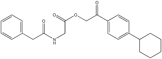 2-(4-cyclohexylphenyl)-2-oxoethyl [(phenylacetyl)amino]acetate Struktur