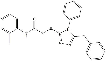 2-[(5-benzyl-4-phenyl-4H-1,2,4-triazol-3-yl)sulfanyl]-N-(2-methylphenyl)acetamide Struktur