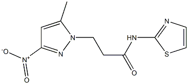 3-{3-nitro-5-methyl-1H-pyrazol-1-yl}-N-(1,3-thiazol-2-yl)propanamide Struktur