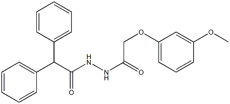 N'-[(3-methoxyphenoxy)acetyl]-2,2-diphenylacetohydrazide Struktur