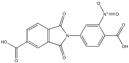 2-{4-carboxy-3-nitrophenyl}-1,3-dioxoisoindoline-5-carboxylic acid Struktur