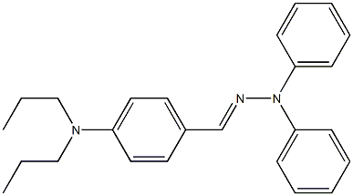 4-(dipropylamino)benzaldehyde diphenylhydrazone Struktur