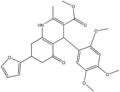 methyl 7-(2-furyl)-2-methyl-5-oxo-4-(2,4,5-trimethoxyphenyl)-1,4,5,6,7,8-hexahydro-3-quinolinecarboxylate Struktur