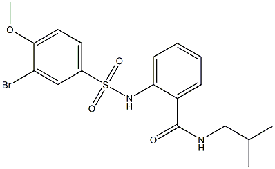 2-{[(3-bromo-4-methoxyphenyl)sulfonyl]amino}-N-isobutylbenzamide Struktur