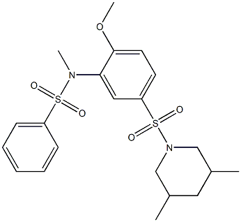 N-{5-[(3,5-dimethyl-1-piperidinyl)sulfonyl]-2-methoxyphenyl}-N-methylbenzenesulfonamide Struktur