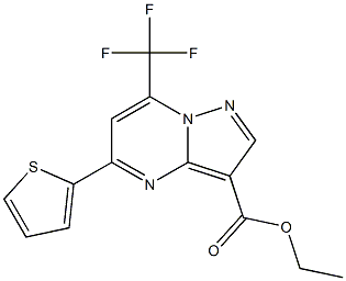 ethyl 5-(2-thienyl)-7-(trifluoromethyl)pyrazolo[1,5-a]pyrimidine-3-carboxylate Struktur
