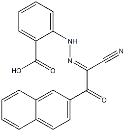 2-{2-[1-cyano-2-(2-naphthyl)-2-oxoethylidene]hydrazino}benzoic acid Struktur