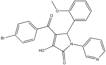 4-(4-bromobenzoyl)-3-hydroxy-5-(2-methoxyphenyl)-1-pyridin-3-yl-1,5-dihydro-2H-pyrrol-2-one Struktur