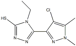 5-(4-chloro-1,5-dimethyl-1H-pyrazol-3-yl)-4-ethyl-4H-1,2,4-triazole-3-thiol Struktur