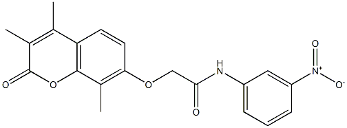 N-{3-nitrophenyl}-2-[(3,4,8-trimethyl-2-oxo-2H-chromen-7-yl)oxy]acetamide Struktur