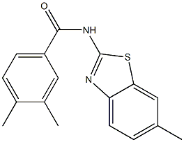 3,4-dimethyl-N-(6-methyl-1,3-benzothiazol-2-yl)benzamide Struktur