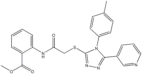 methyl 2-[({[4-(4-methylphenyl)-5-pyridin-3-yl-4H-1,2,4-triazol-3-yl]sulfanyl}acetyl)amino]benzoate Struktur