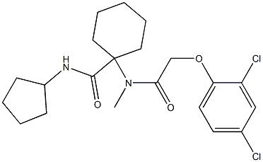 N-cyclopentyl-1-[[(2,4-dichlorophenoxy)acetyl](methyl)amino]cyclohexanecarboxamide Struktur